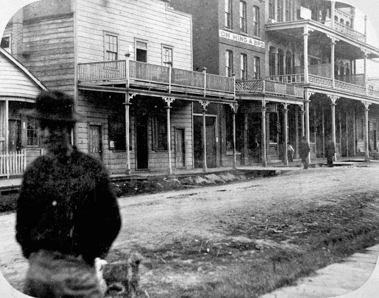 Chinese street, Victoria, 1886.