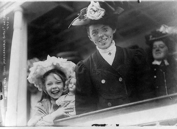 One of the 1,000 marriageable girls on the Baltic at Ellis Island, 1907