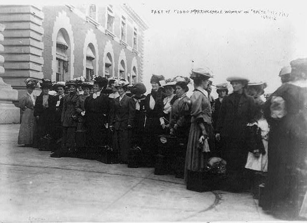 Part of the 1,000 marriageable women on the Baltic, 1909