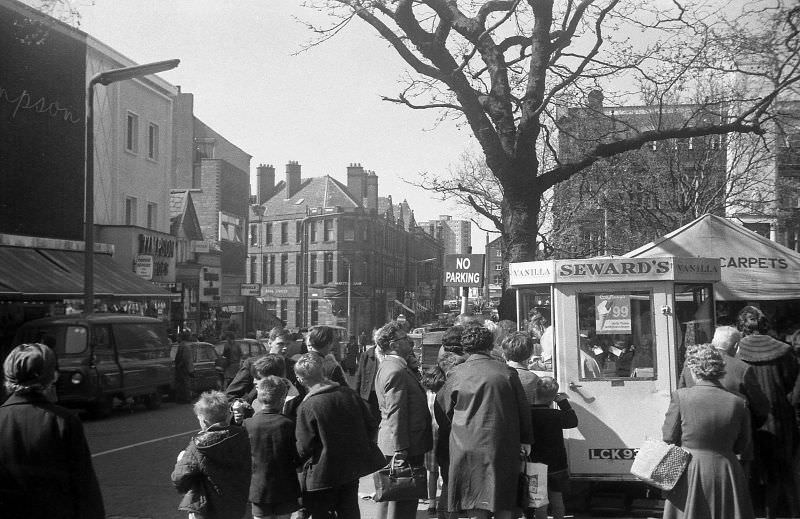 Ice cream queue in Preston, 1966