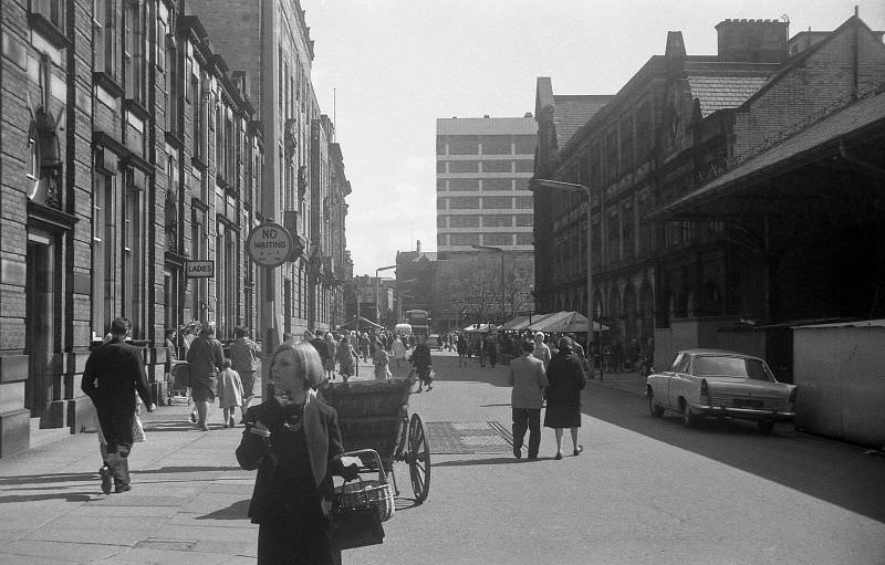 Street scene of Preston, 1966