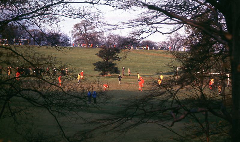 Football in Graves Park, Sheffield, 1967