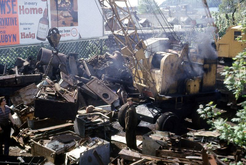 Scrapyard in Plymouth, 1968