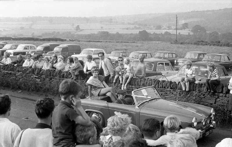 Beauty Pageant at the Barlow Well dressing ceremony in South Dronfield, 1969