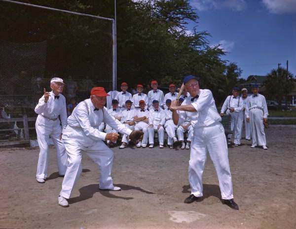 Members of the Three-Quarter Century Softball Club in St. Petersburg, Florida, 1947