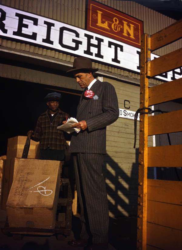 H.G. Champlin at the L&N Freight Depot in Pensacola, Florida, 1945