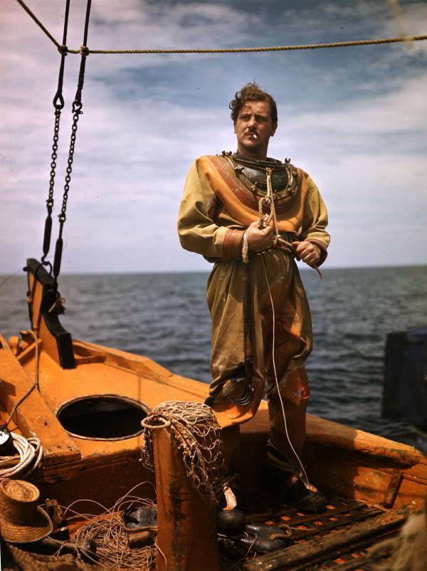Sponge diver John Gonatos in Tarpon Springs, Florida, 1945