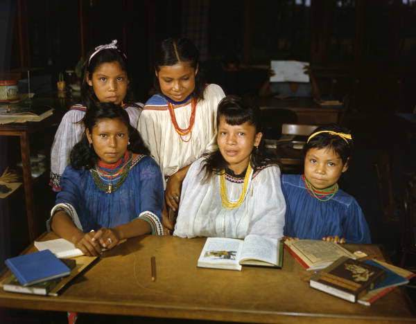 Children at the government school on the Brighton Reservation, 1948