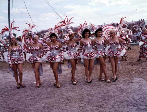Ringling Circus performers at winter quarters in Sarasota, Florida, 1950