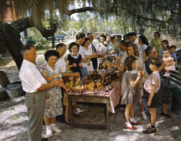 Egg cracking tradition in Tarpon Springs, Florida, 1947