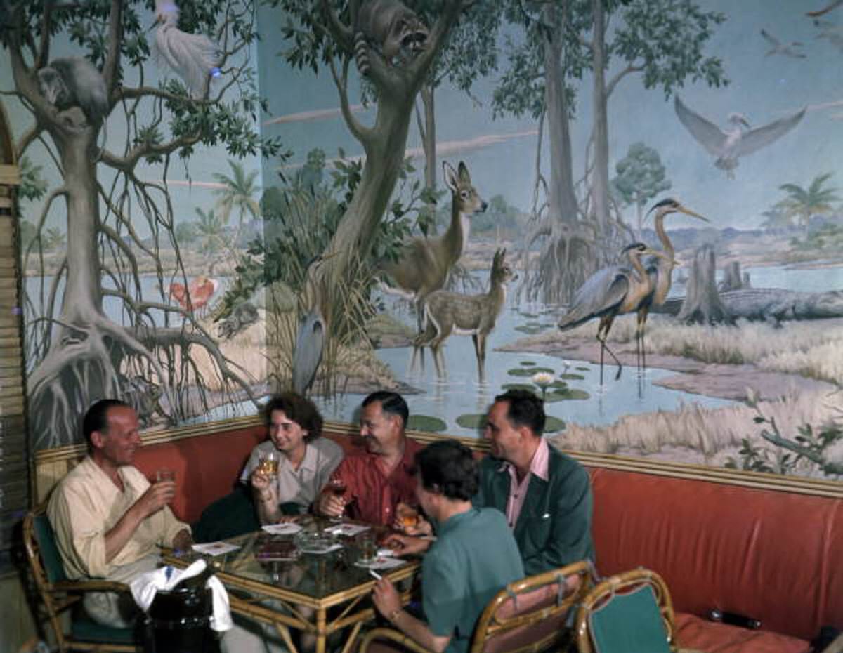 Everglades Lounge at the Clewiston Inn in Clewiston, Florida, 1940s