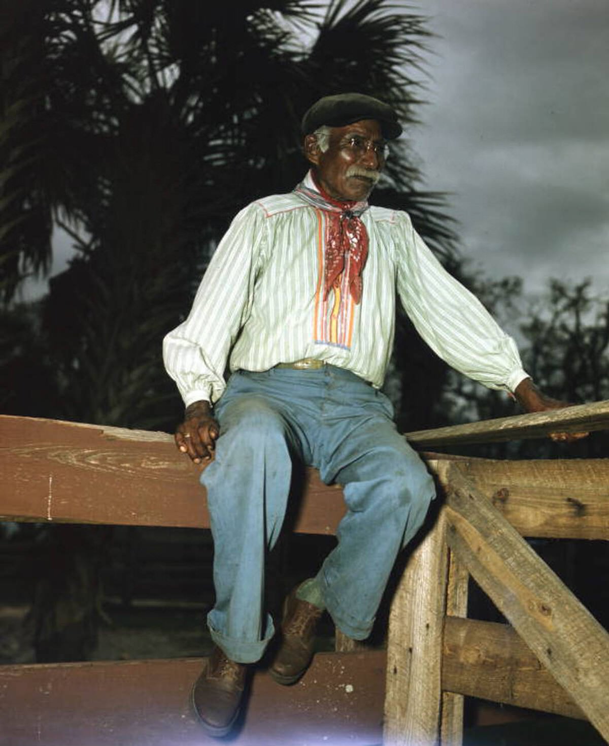 Billy Bowlegs III at the Brighton Reservation in Florida, 1940s