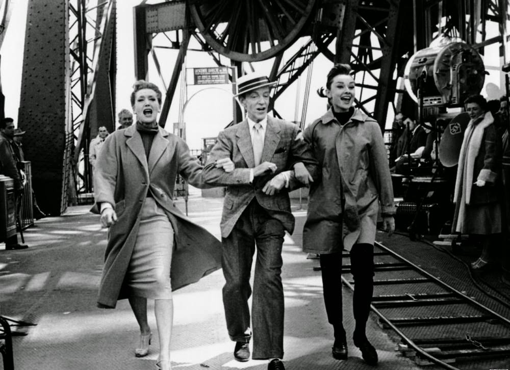 Kay Thompson (who plays magazine editor Maggie Prescott), Astaire and Hepburn dancing underneath the Eiffel Tower
