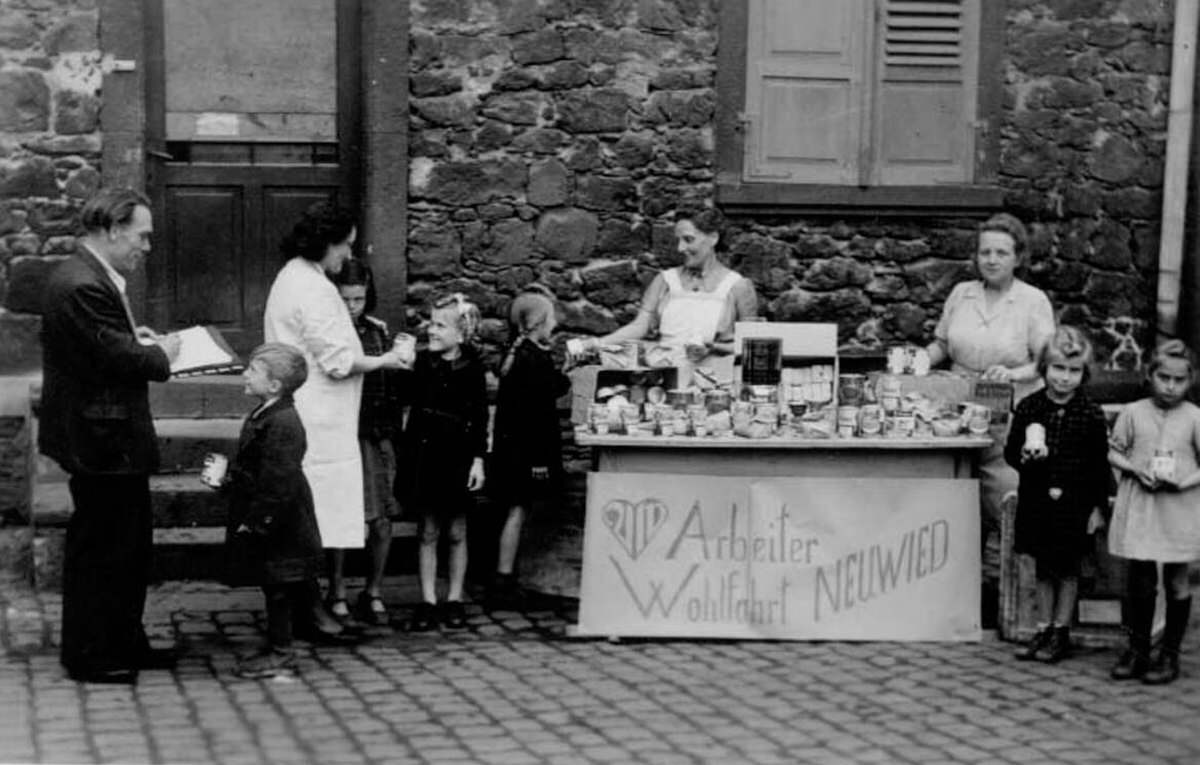Members of the Industrial Workers of the World conducting a food drive in Neuwied, Germany, 1910s