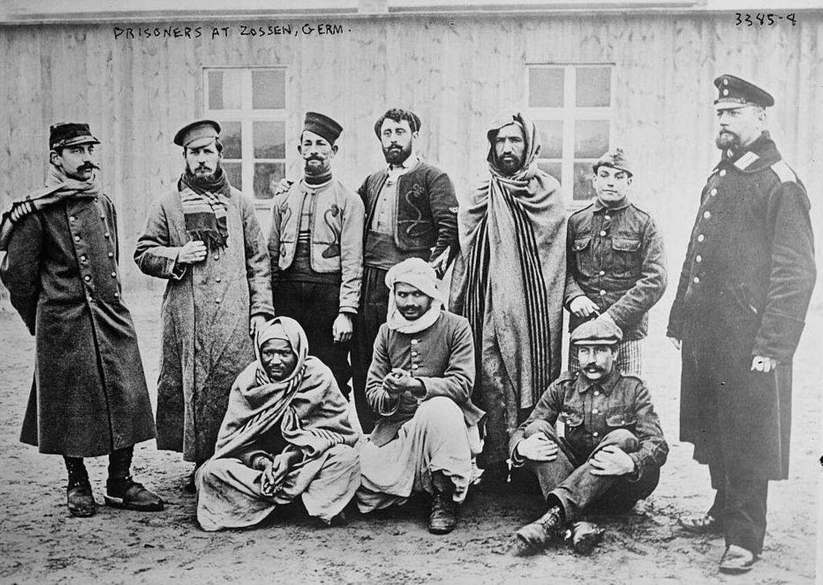 Prisoners of war at a camp in Zossen, Germany, 1910s