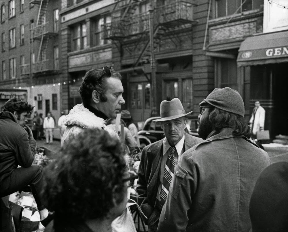 Marlon Brando and Francis Ford Coppola on the streets of New York, The Godfather, 1972