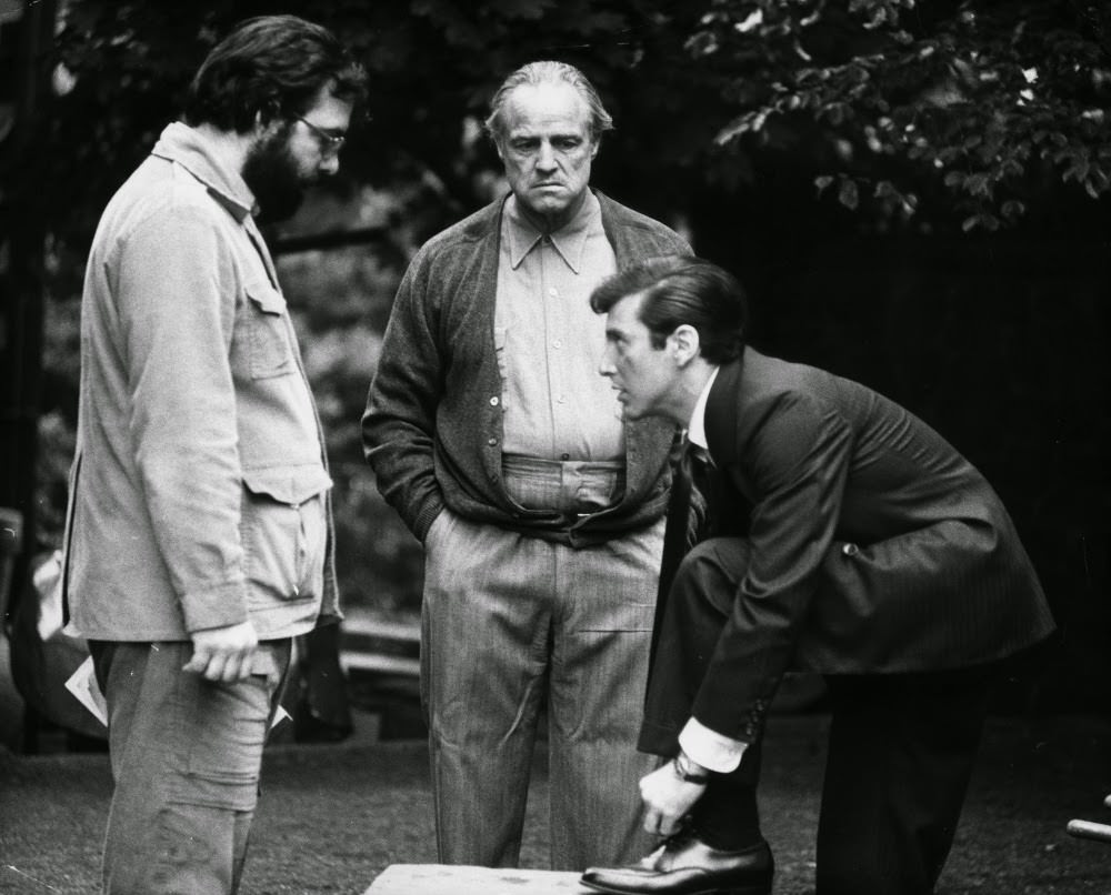 Francis Ford Coppola, Marlon Brando, and Al Pacino, The Godfather, 1972