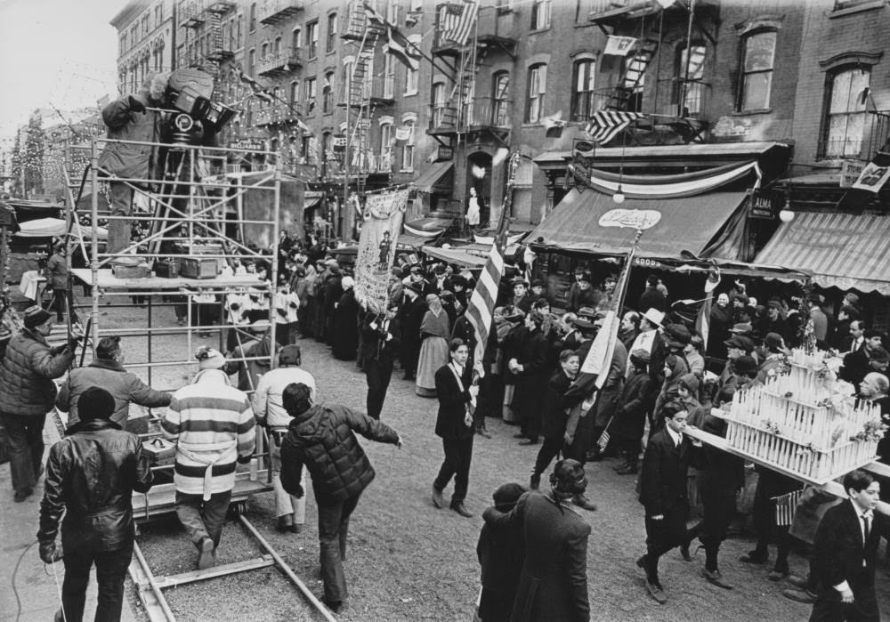 Shooting the religious parade during the Feast of San Gennaro, The Godfather Part II, 1974