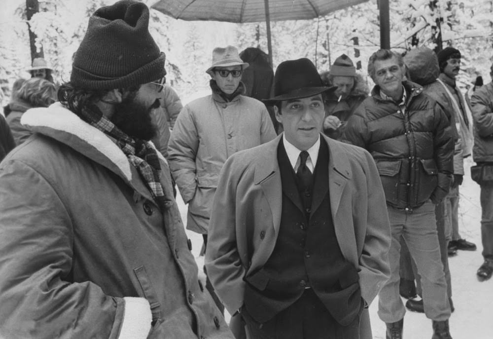 Francis Ford Coppola and Al Pacino at Lake Tahoe, Nevada, The Godfather Part II, 1974