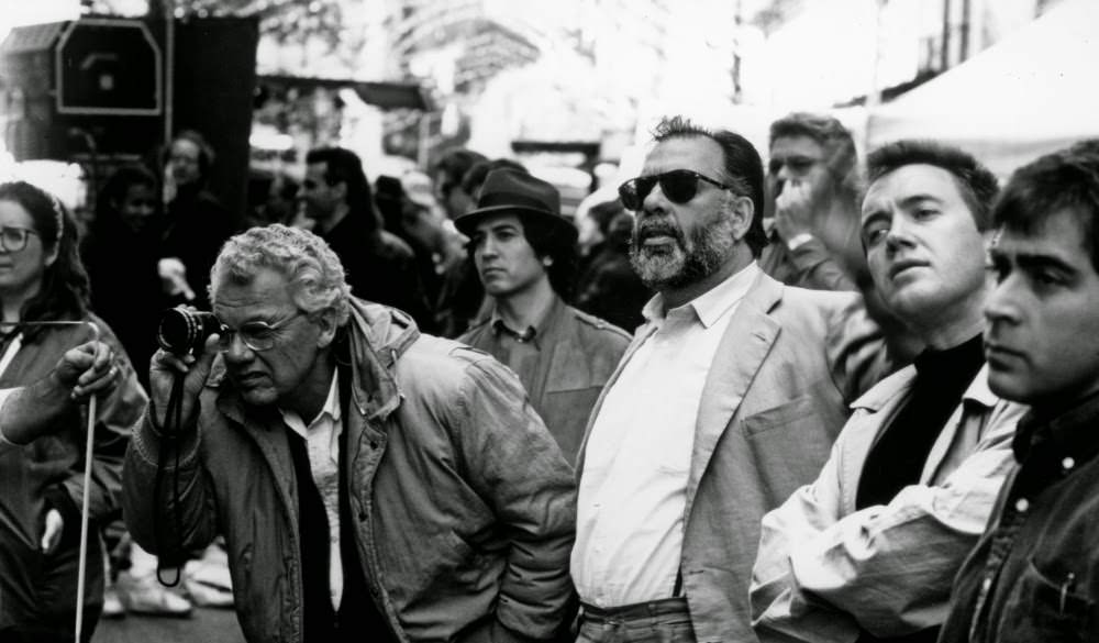 Cinematographer Gordon Willis framing a shot, The Godfather Part III, 1990