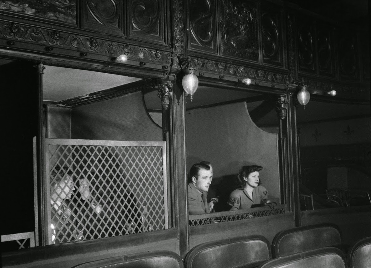 Private boxes beneath the balcony at the Grand Guignol in Paris, 1947