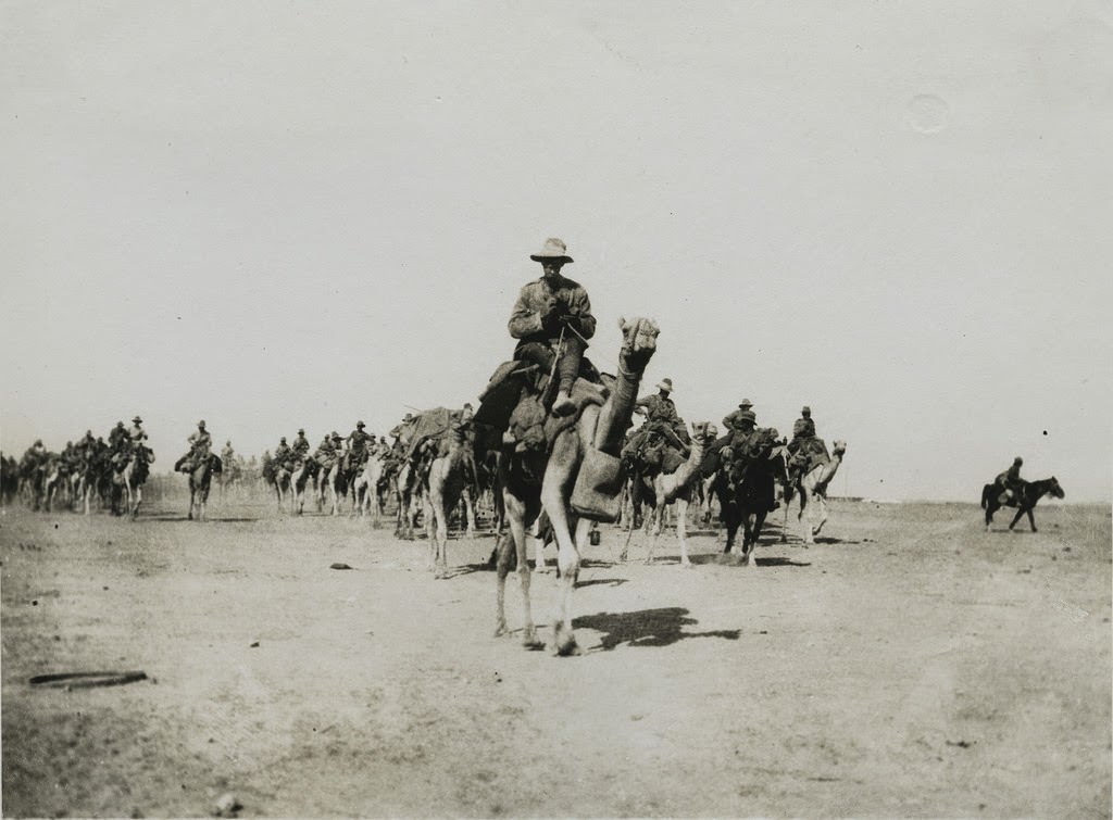 Imperial Camel Corps just outside Beersheba, 1917