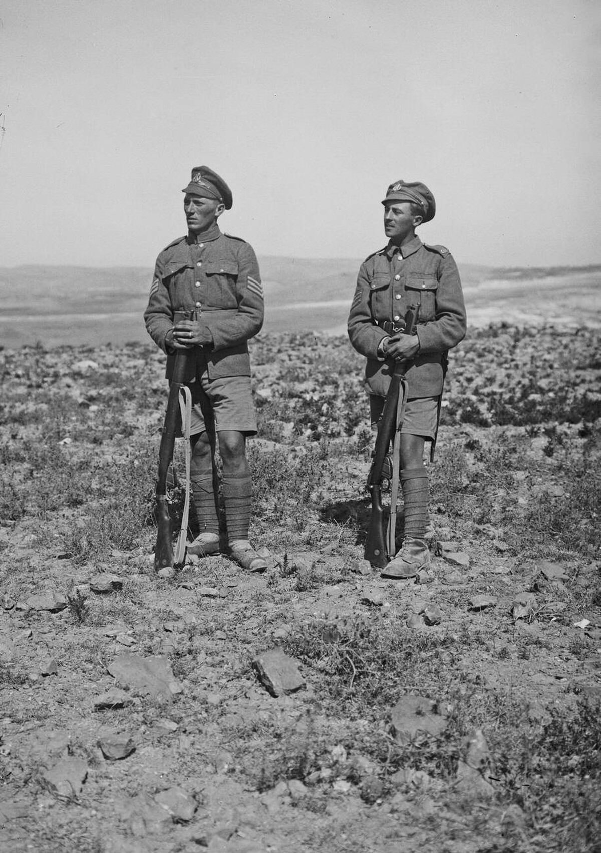 Sergeants Sedgewick and Hurcomb during the surrender of Jerusalem to the British, 1917