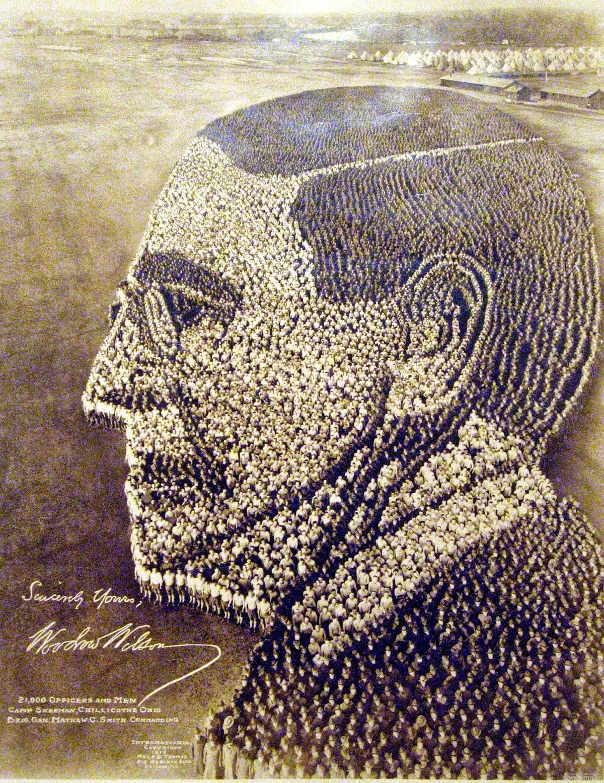 Sincerely yours, Woodrow Wilson. 21,000 officers and men, Camp Sherman, Chillicothe, Ohio