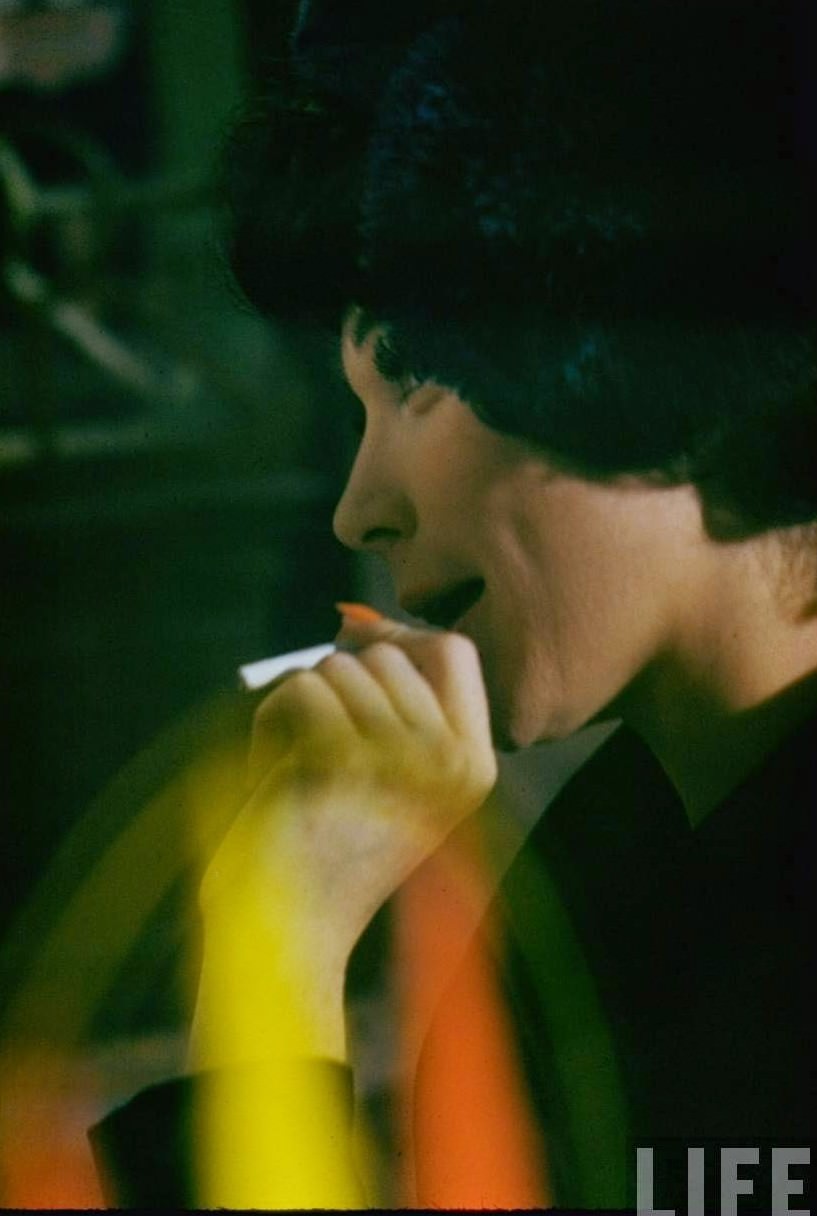 Shirley MacLaine as Irma smoking a cigarette, Irma La Douce, 1963