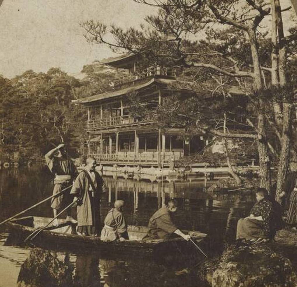 Kinkakuji Gardens in Kyoto, 1890s