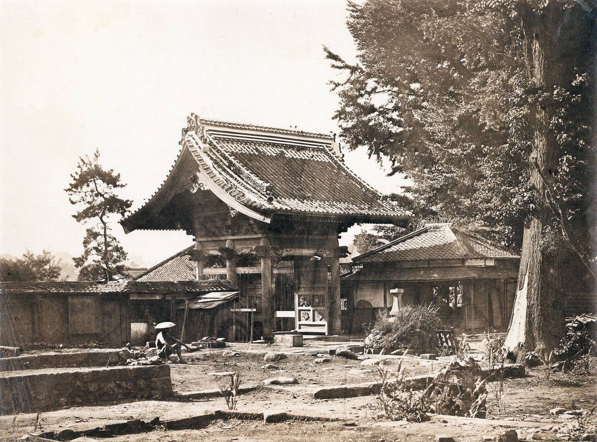 Burnt down American Legation at Zenpukuji in Azabu, Tokyo, 1863