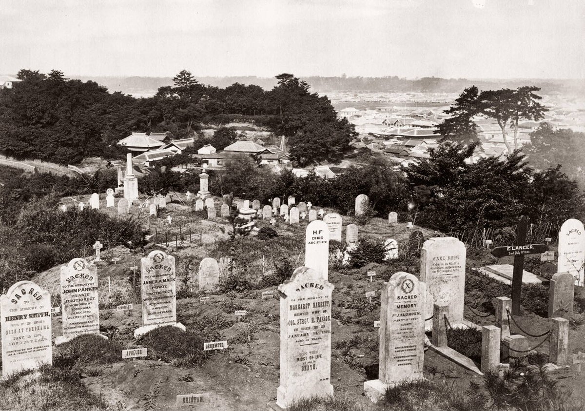 Western military cemetery at Yokohama, 1871
