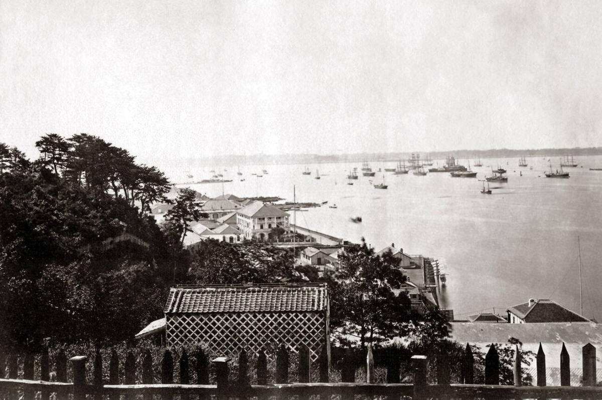 Yokohama anchorage, Japan, 1870s