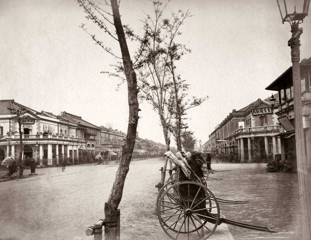 Main street in Ginza, Tokyo, 1870s