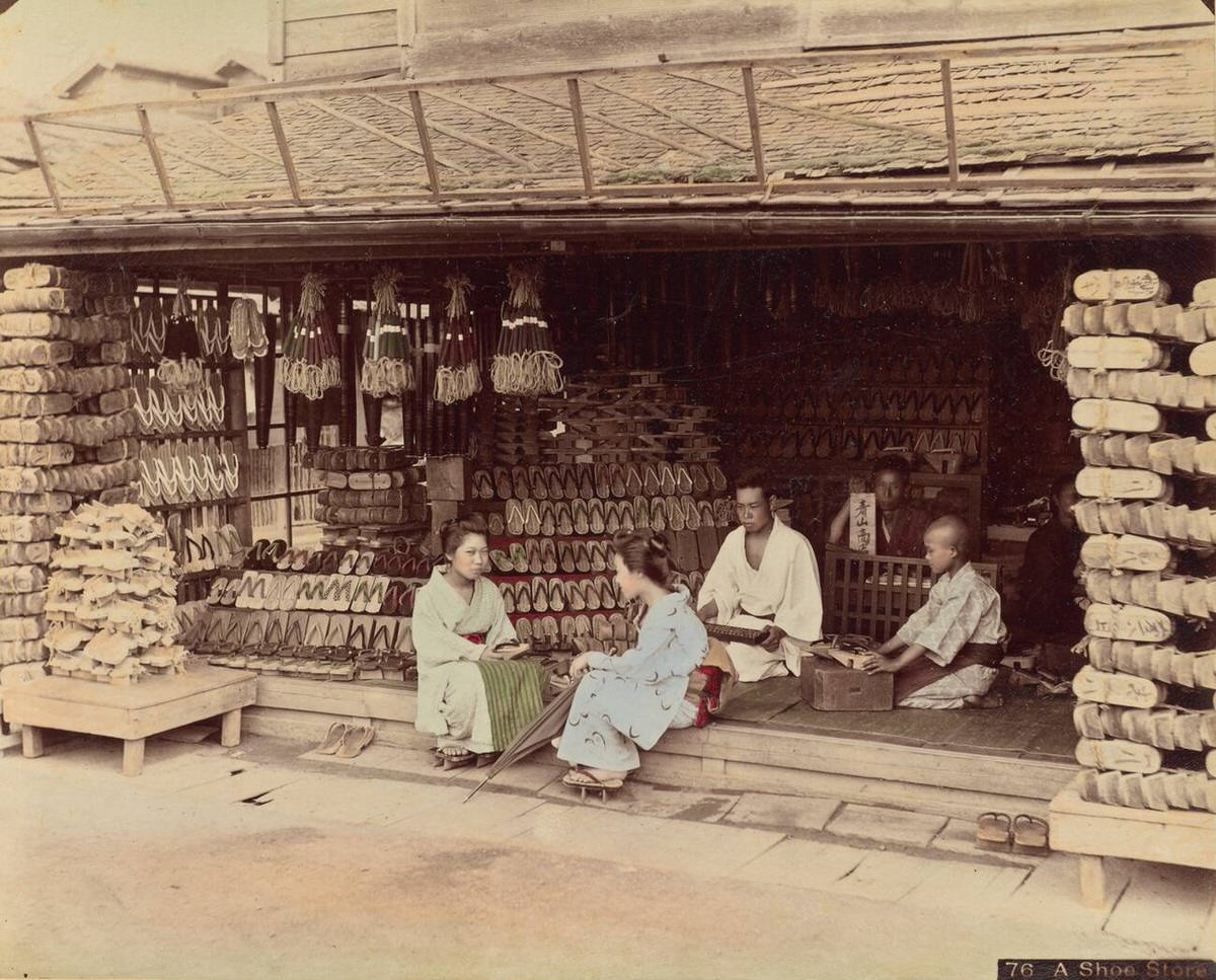 Shoe store in Japan, 1870s