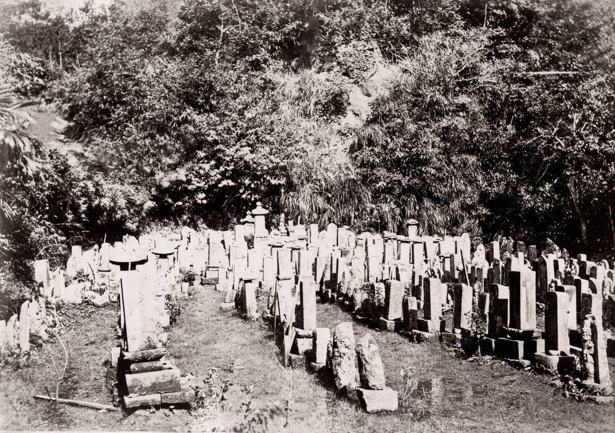 Japanese graveyard, 1870s