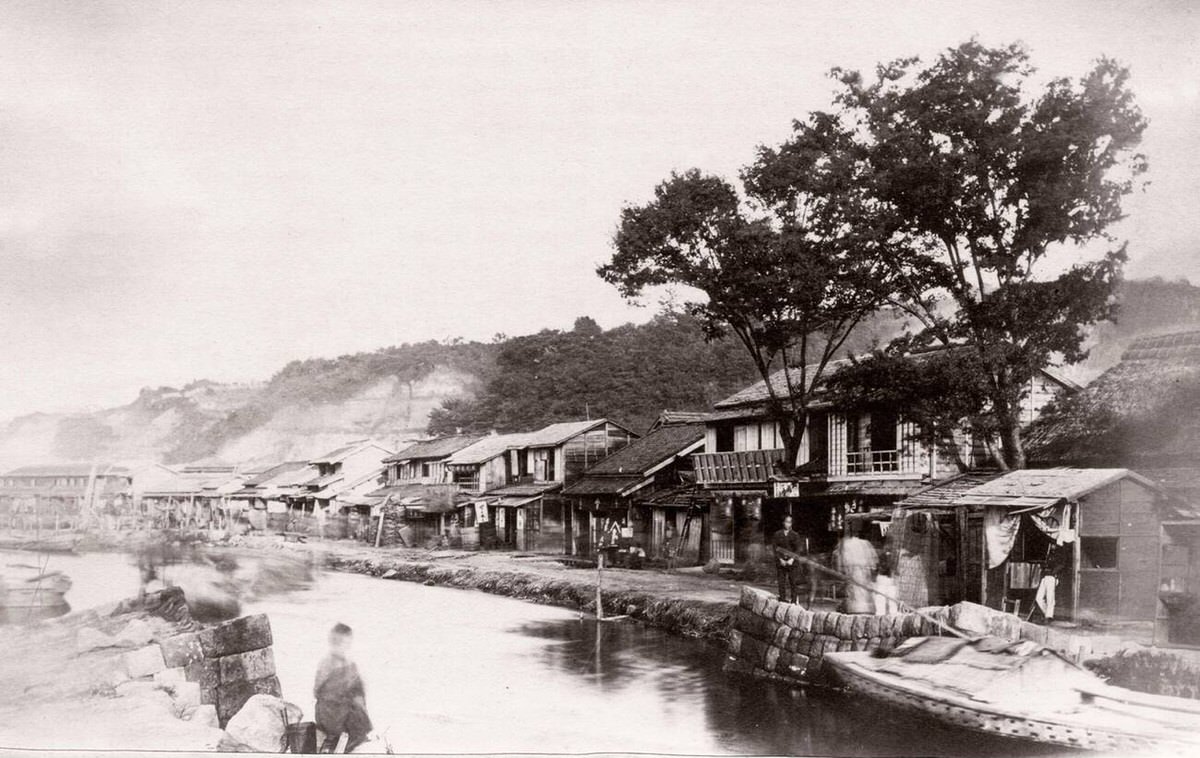 Canal at Ishikawa in Kanazawa, 1870s