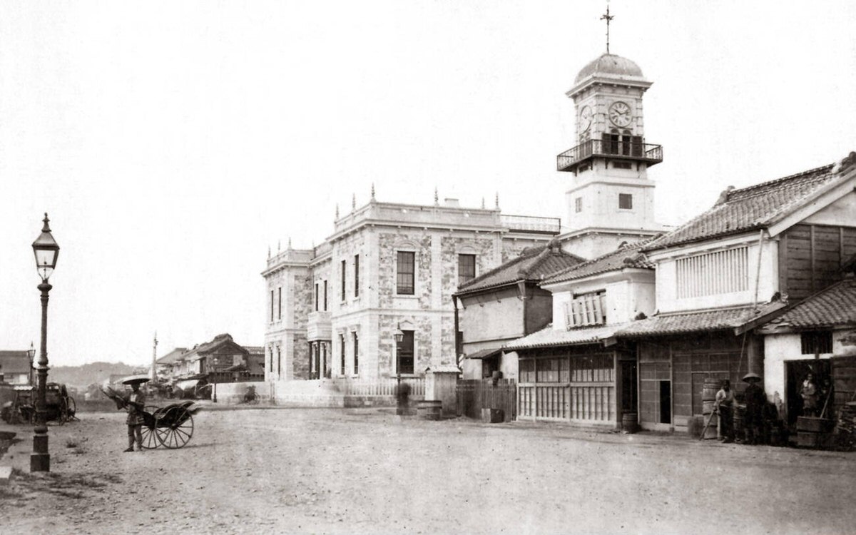 Clock tower in Yokohama, Japan, 1870s