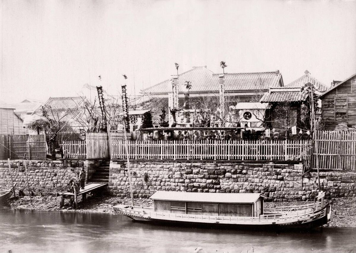 Tea house on a fete day, 1870s