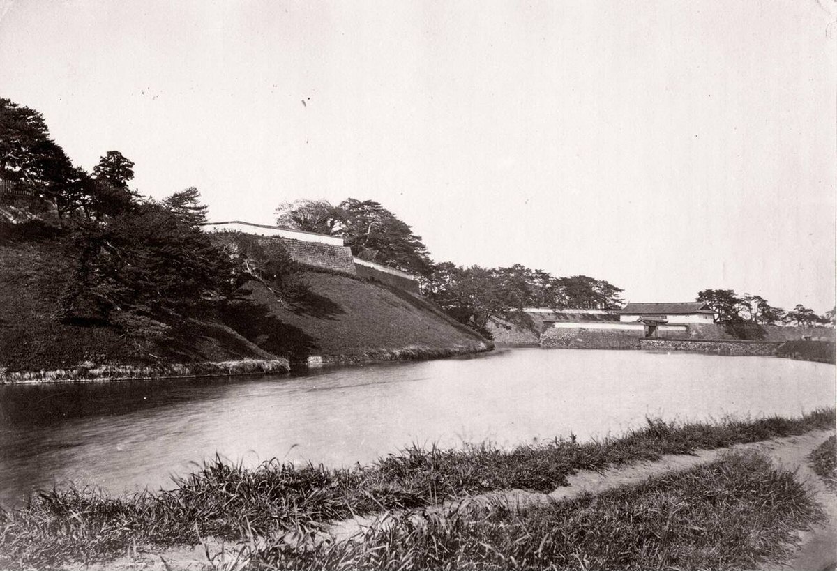 Moat of the castle in Tokyo, 1870s