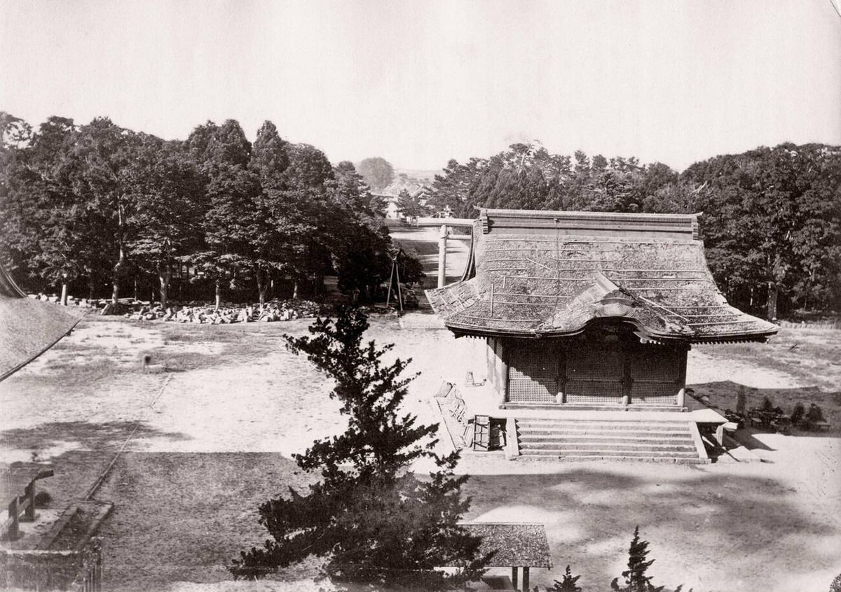 View from the temple of Hachiman at Kamakura, 1870s