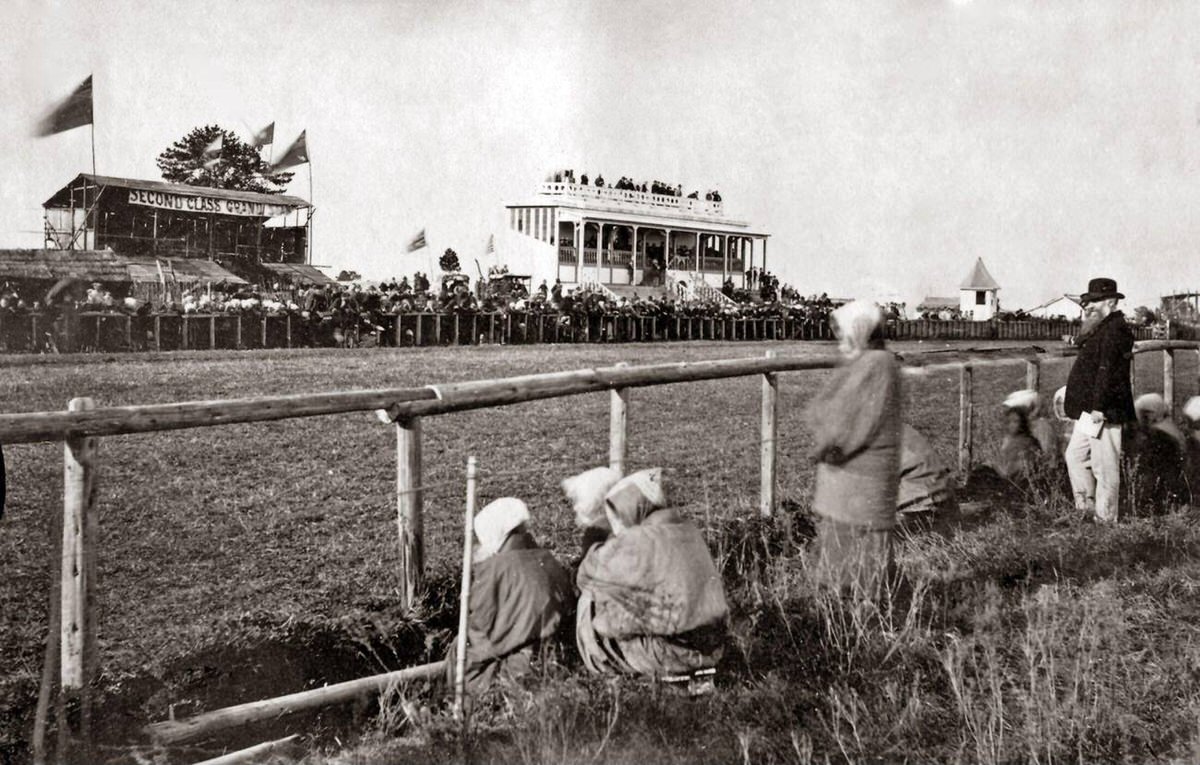 Grandstand at the Yokohama Racecourse, Japan, 1870s