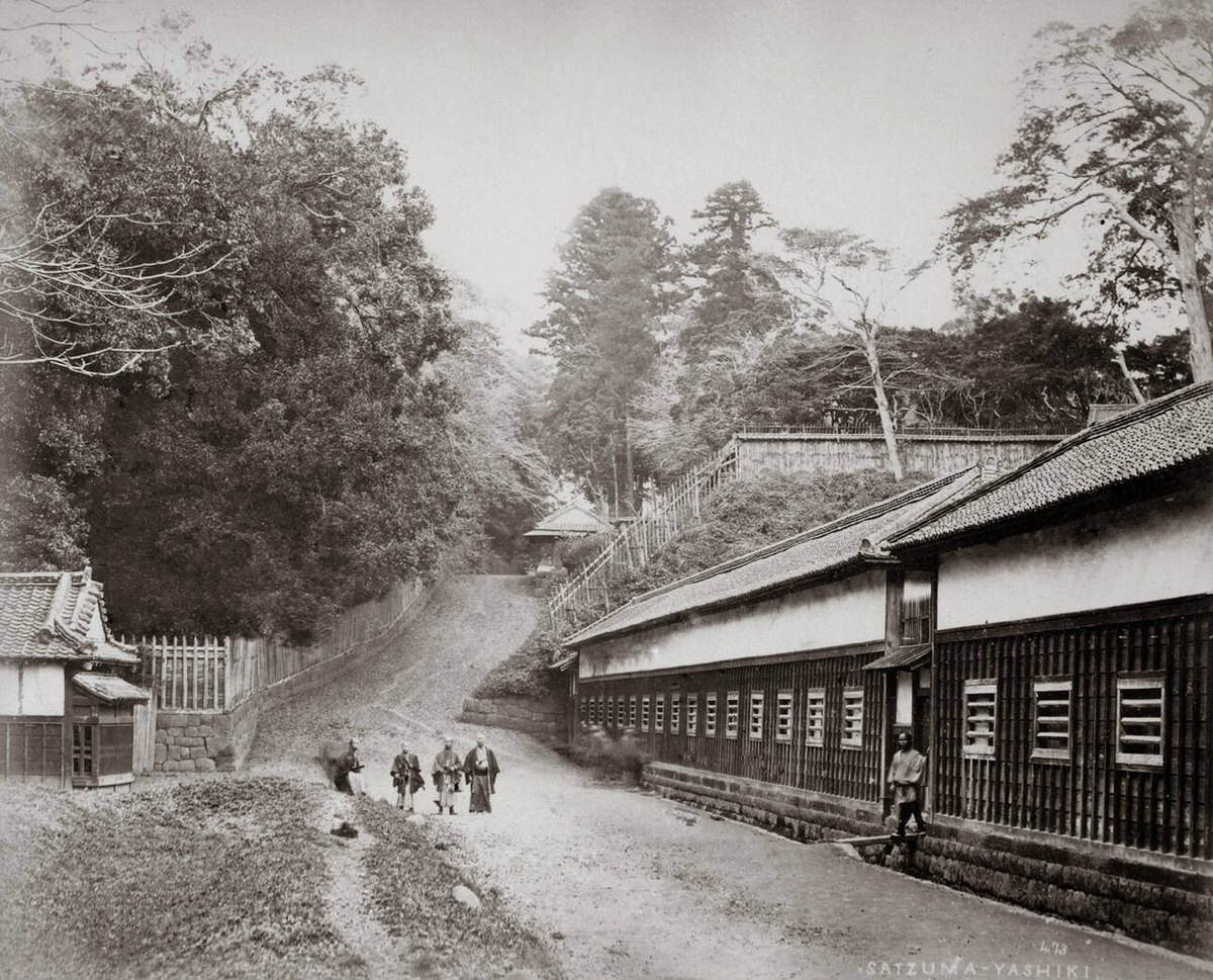 Road in Mita, Tokyo, 1870