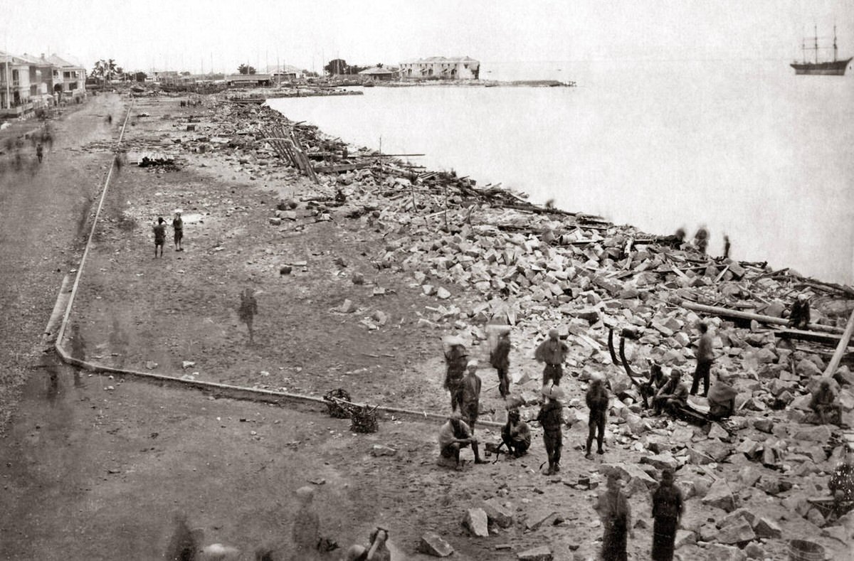 Westward view of Kobe, Japan, 1870s