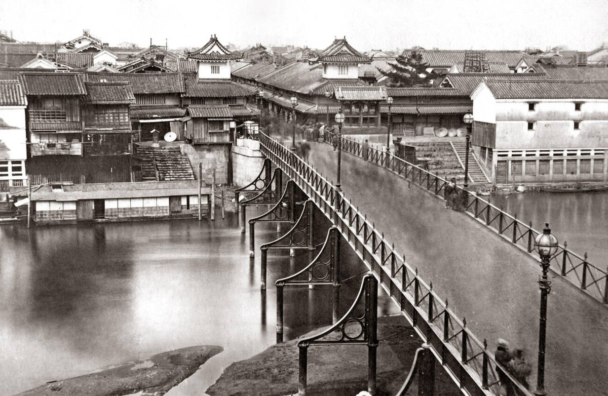 Iron Bridge in Osaka, Japan, 1870s
