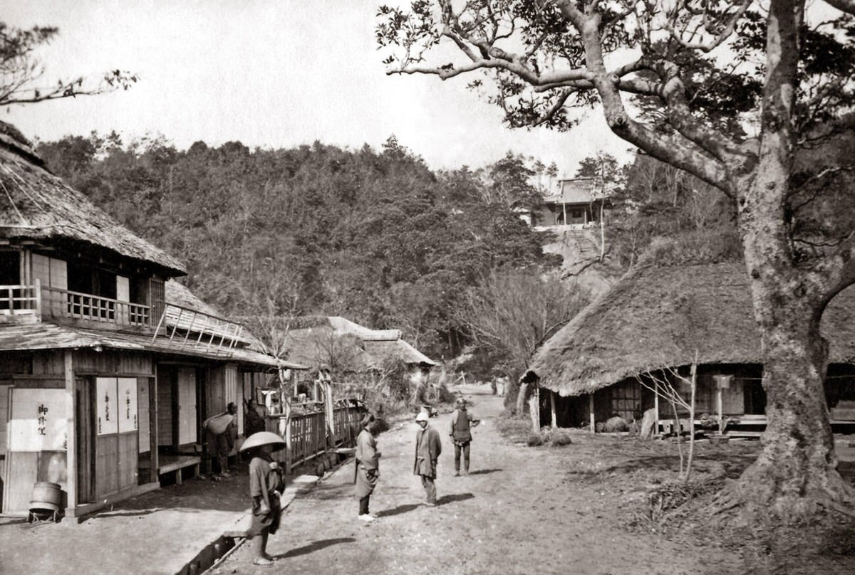 New Road in Negishi, Yokohama, 1870s