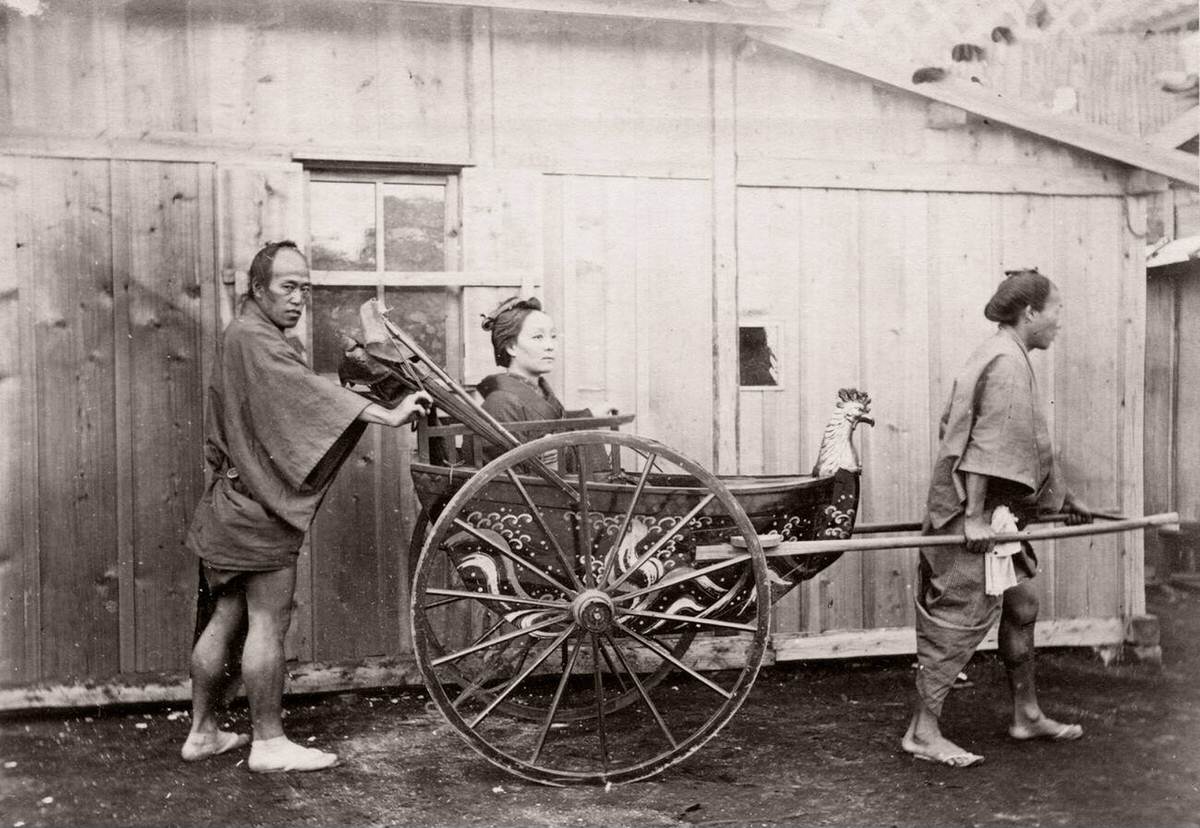 Woman in a rickshaw, 1871
