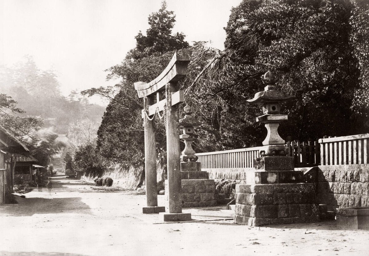 Torii to the temple at Kanazawa, 1871