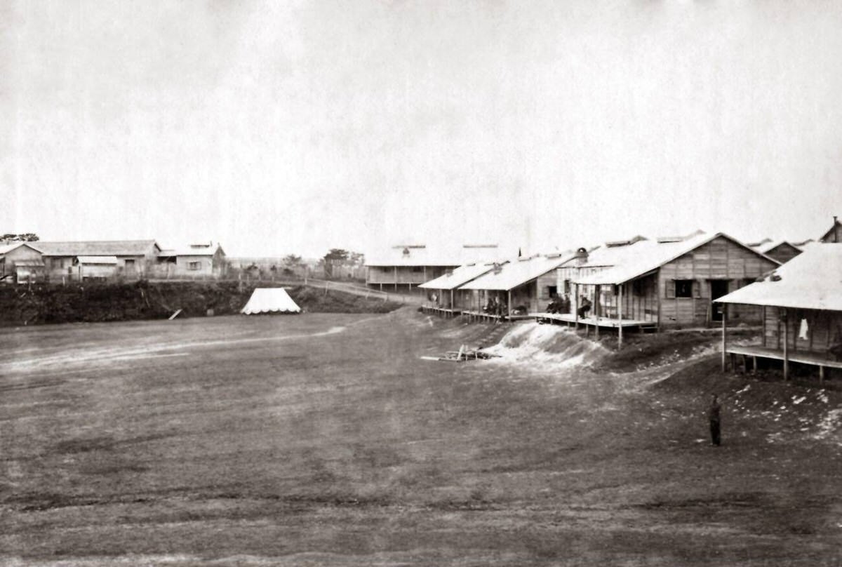 British Garrison parade ground on the Bluff in Yokohama, 1870s