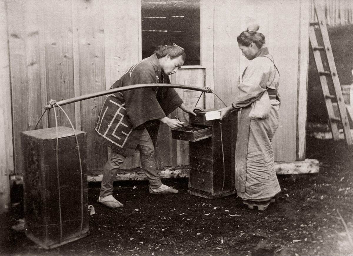 Street vendor, 1871
